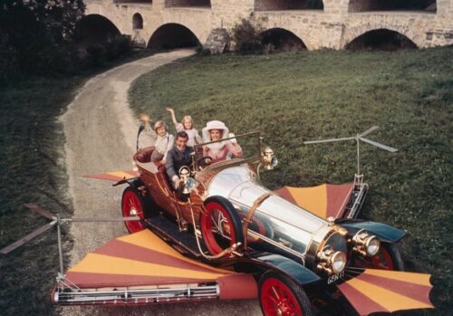 Chitty Chitty bang Bang Screen on the canal King's Cross