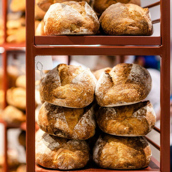 Sourdough loaves at Gail's bakery King's Cross