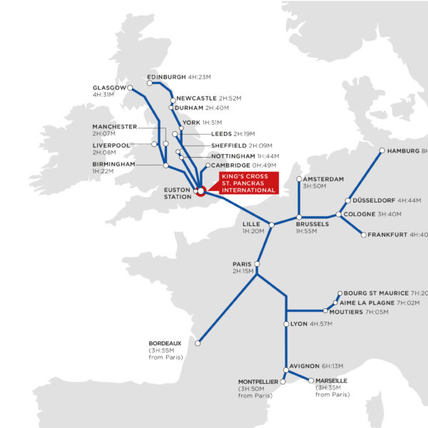 King's Cross Europe Network Map