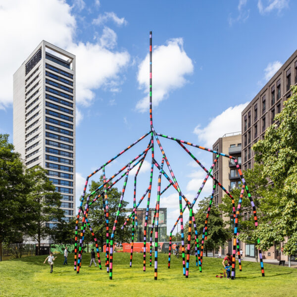 'My World and Your World' by Eva Rothschild in Lewis Cubitt Park